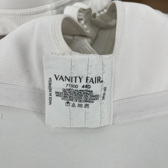 Lot of 3 Vanity Fair Bras Women's Size 44D Beige White Wireless - Picture 7 of 10
